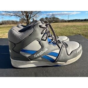 Reebok Men's High Top Sneakers Size 10.5M Grey Blue Leather Work Shoe ASTM F2413